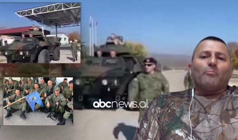 Ushtari i FSK-së përcillet me blindë pas daljes në pension (VIDEO)