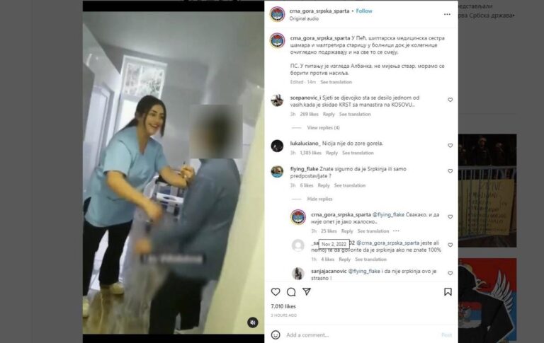 Serbët propagandojnë me videon e suImit ndaj të moshuarës në Pejë, thonë se është serbe