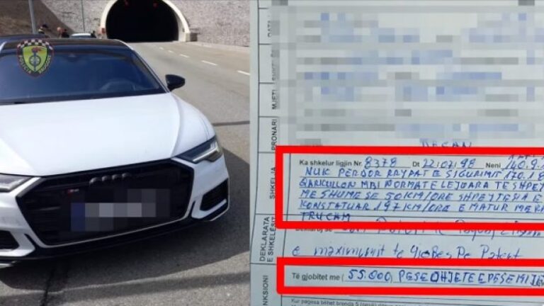 Voziti rreth 200 km/h në tunelin e Kalimashit, dënohet “rrast” qytetari nga Kosova